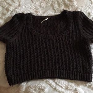 Free people cropped olive green sweater